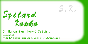 szilard kopko business card