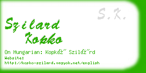 szilard kopko business card